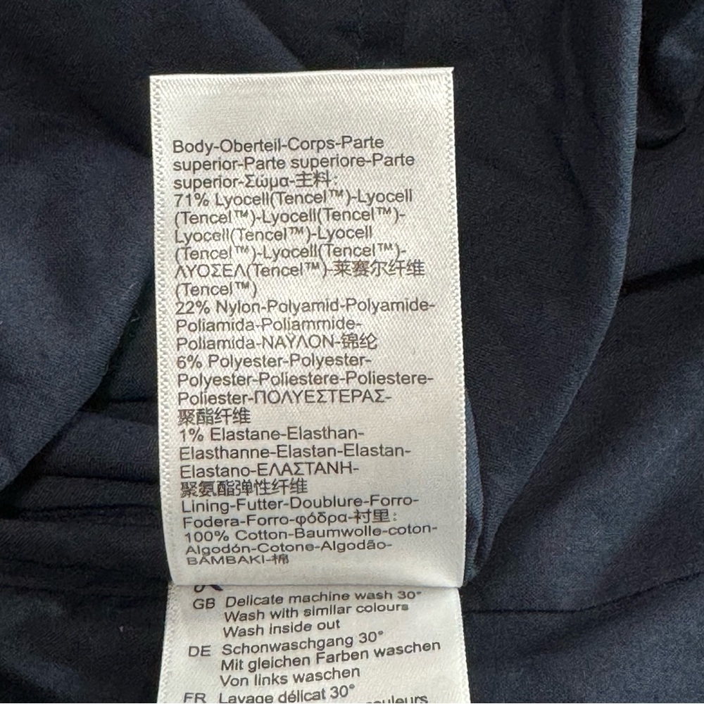 NWT Scotch & Soda Textured Smocked Navy Mini Dress With Voluminous Puff Sleeves - Picture 15 of 15